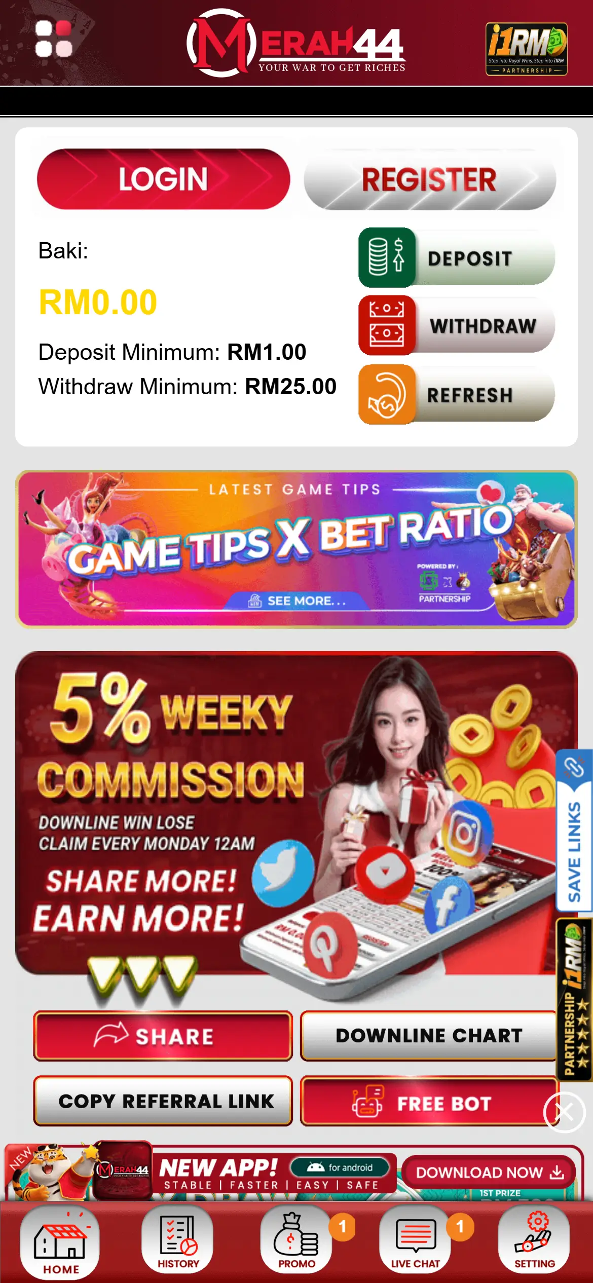 Merah44 Login and Financial Interface